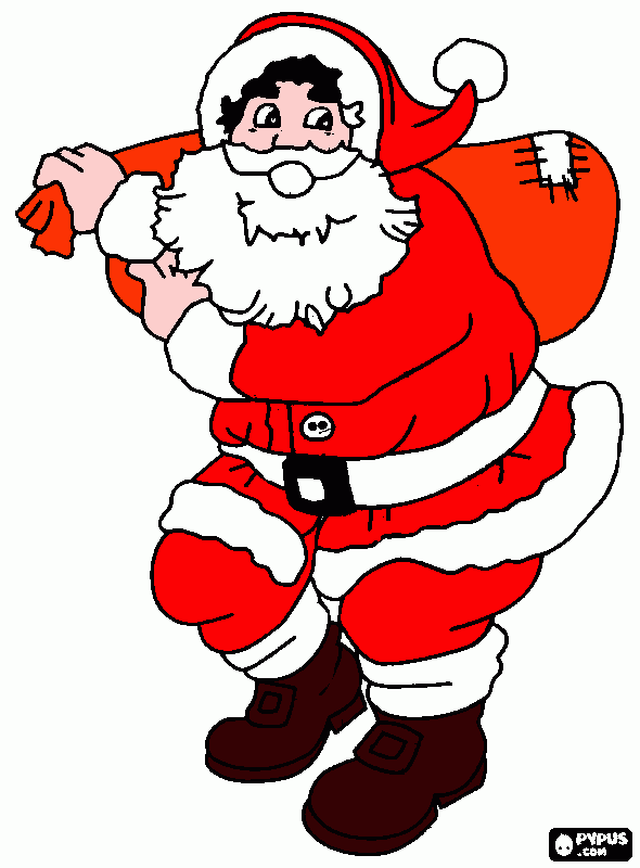 papi noel para colorir e imprimir
