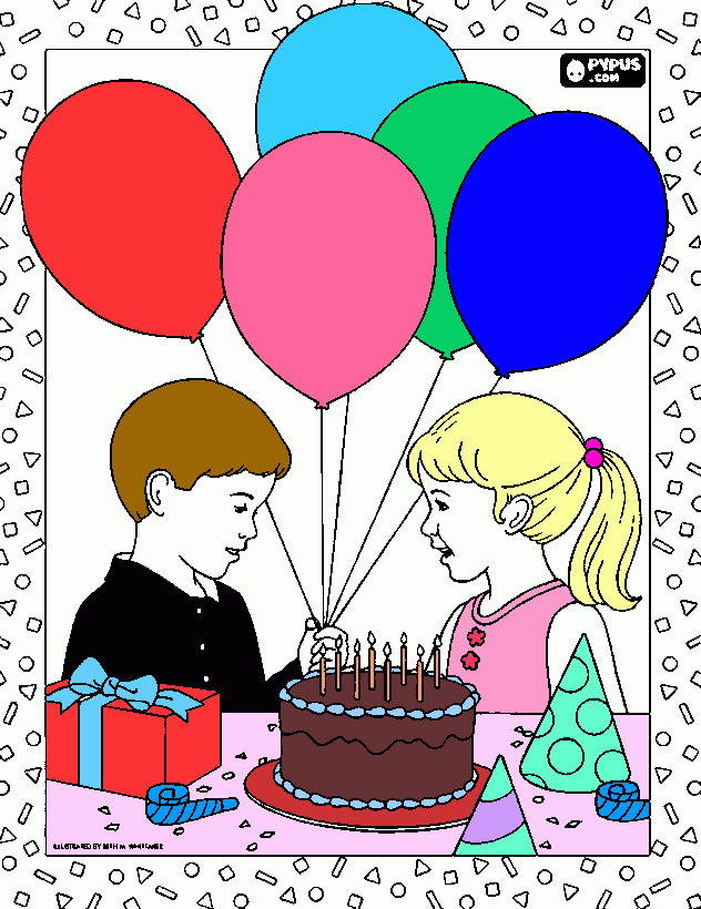 Parabéns para colorir e imprimir