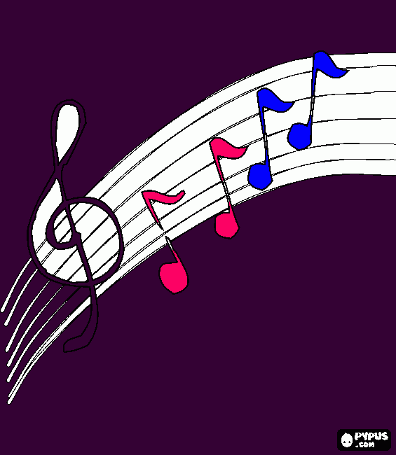 partitura para colorir e imprimir