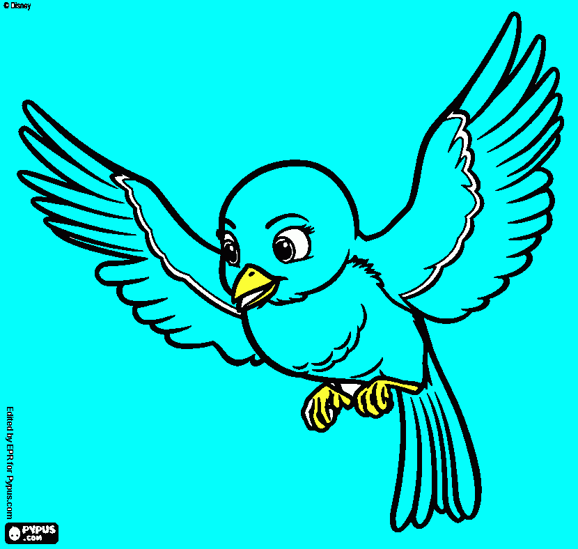 passarrinho  da   prrincesinha   sofia. para colorir e imprimir