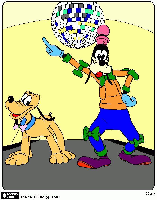 Pateta dançante para colorir e imprimir