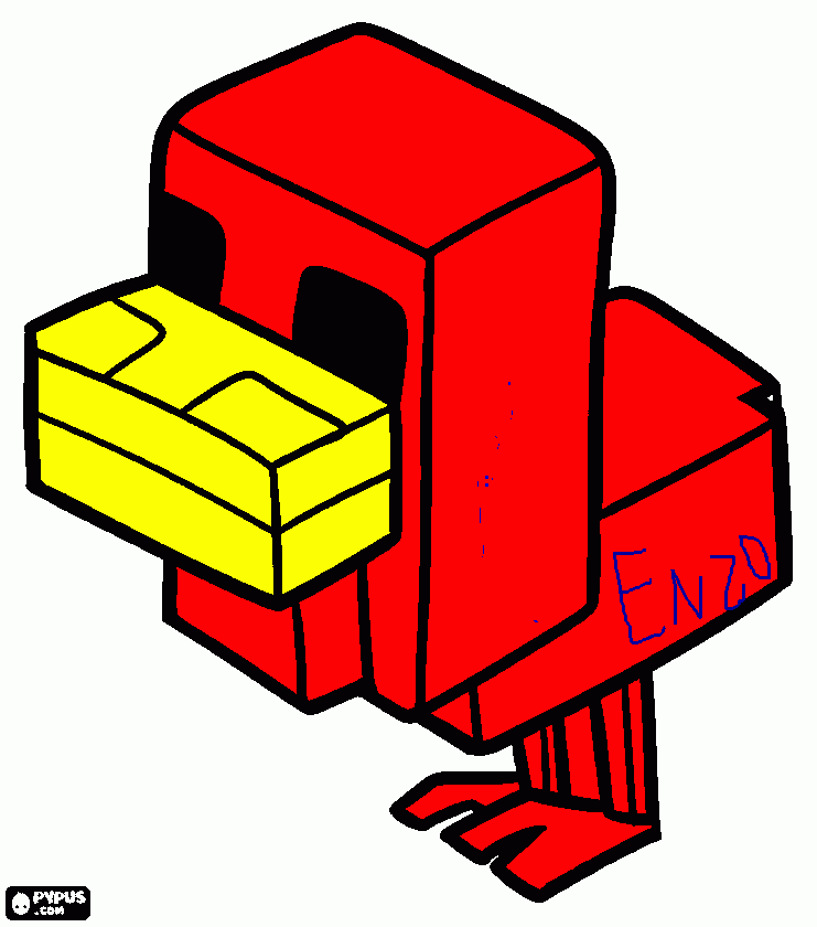 pato do minecraft 1.7.10 para colorir e imprimir