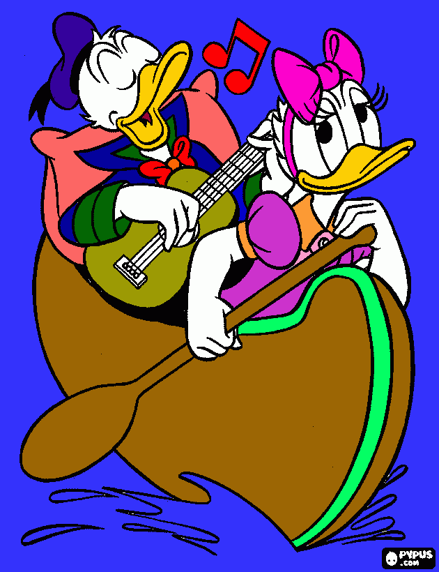 Pato Donald e Margarida para colorir e imprimir