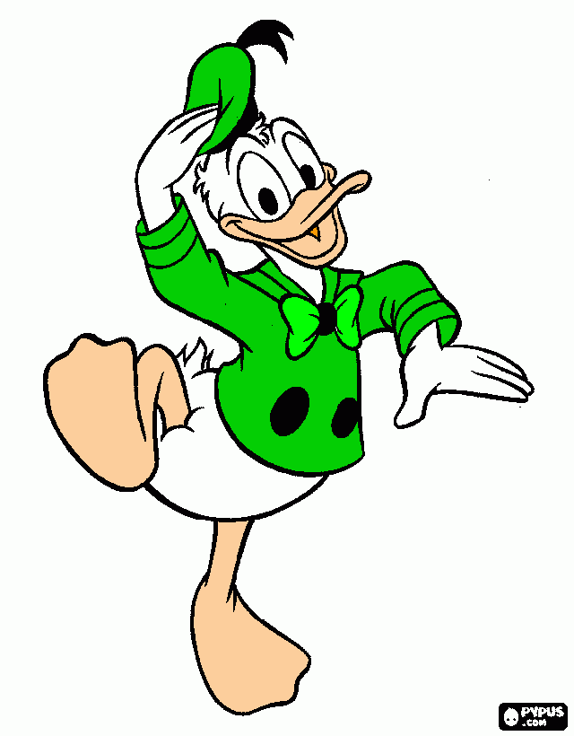 pato verde para colorir e imprimir