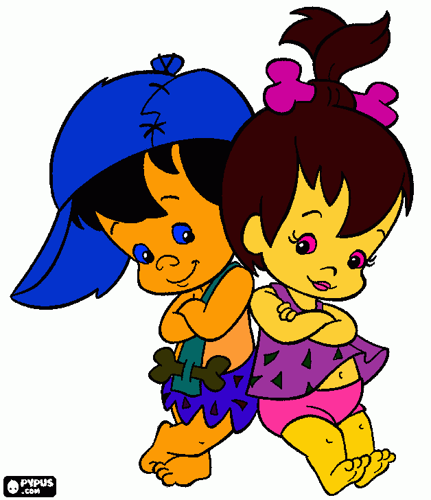 Pedrita e Bambam para colorir e imprimir