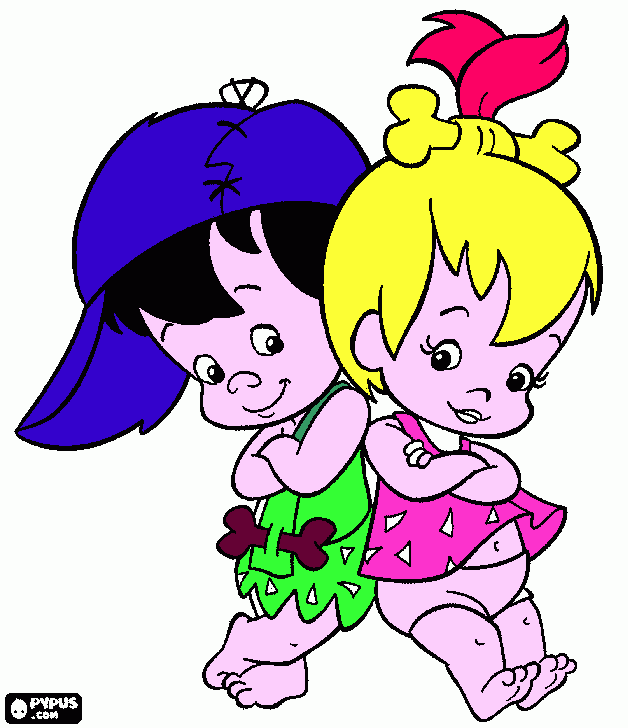 Pedrita  e  Bambam para colorir e imprimir