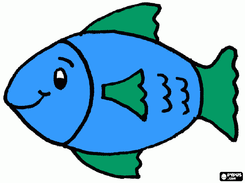 peixe azul para colorir e imprimir