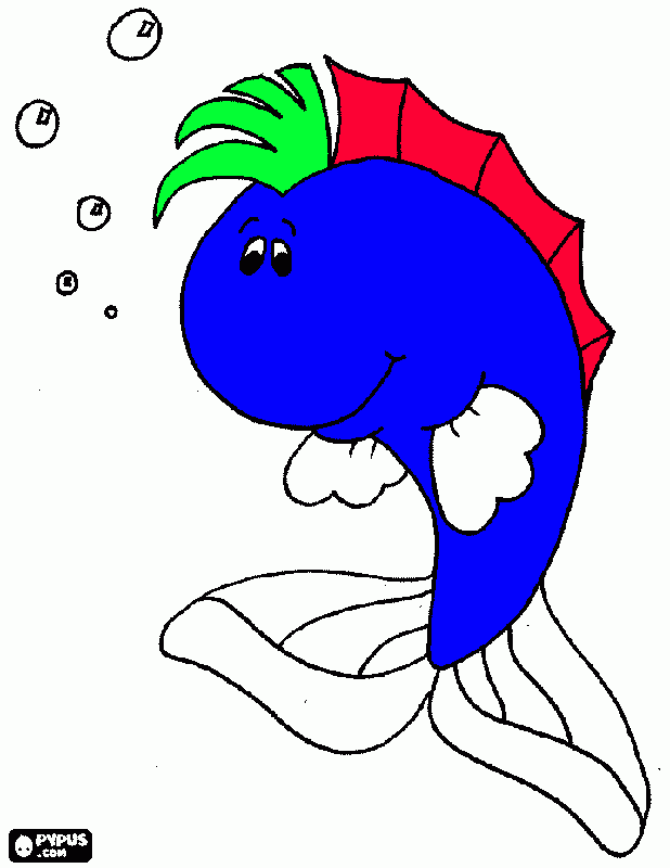 peixe bolo doido para colorir e imprimir