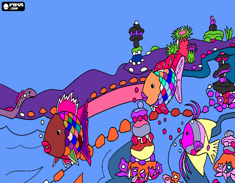 peixes que eu mesmo pintei para colorir e imprimir