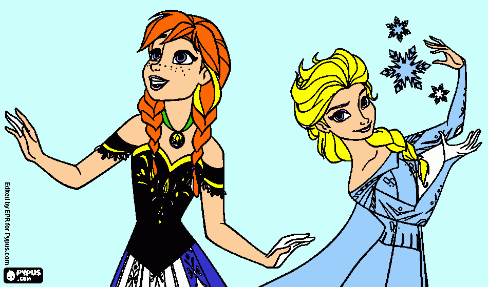 pensonagem ana e elsa para colorir e imprimir