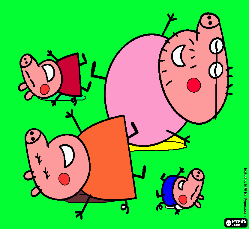 pepa e sua familia para colorir e imprimir