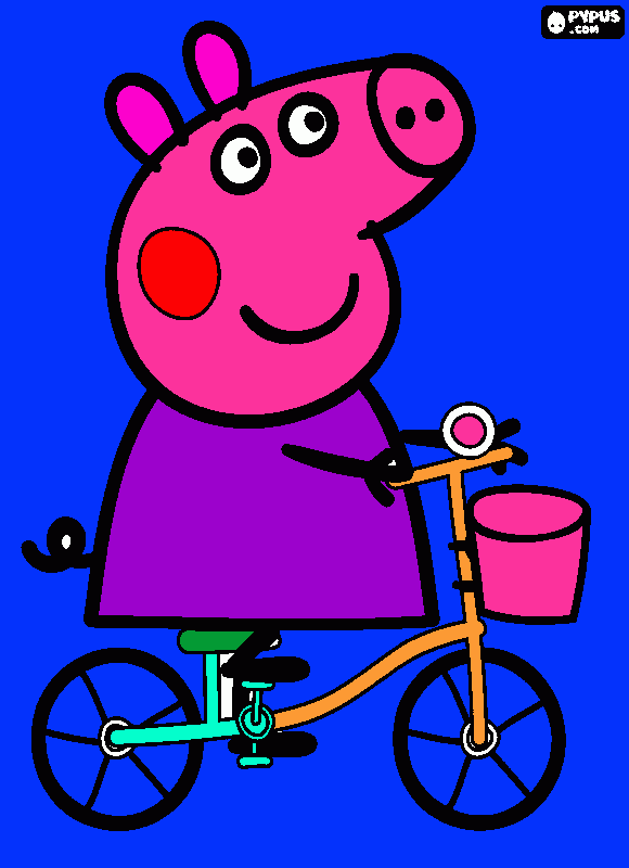 peppa andando de bike sozinha para colorir e imprimir