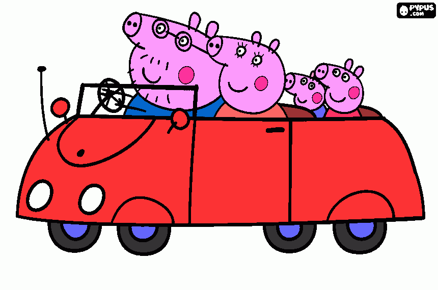 Peppa carro  para colorir e imprimir