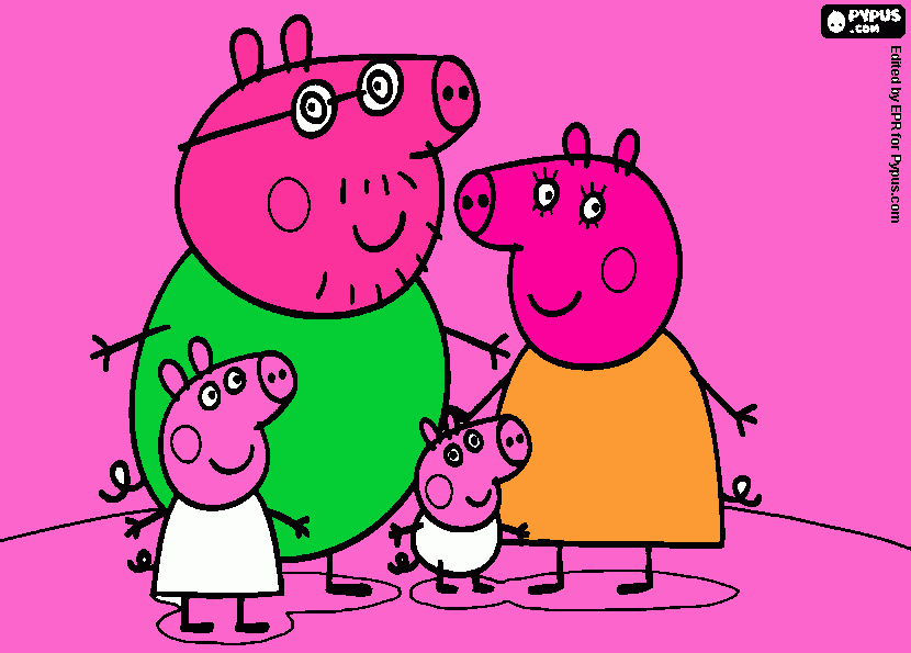 peppa colorida  para colorir e imprimir