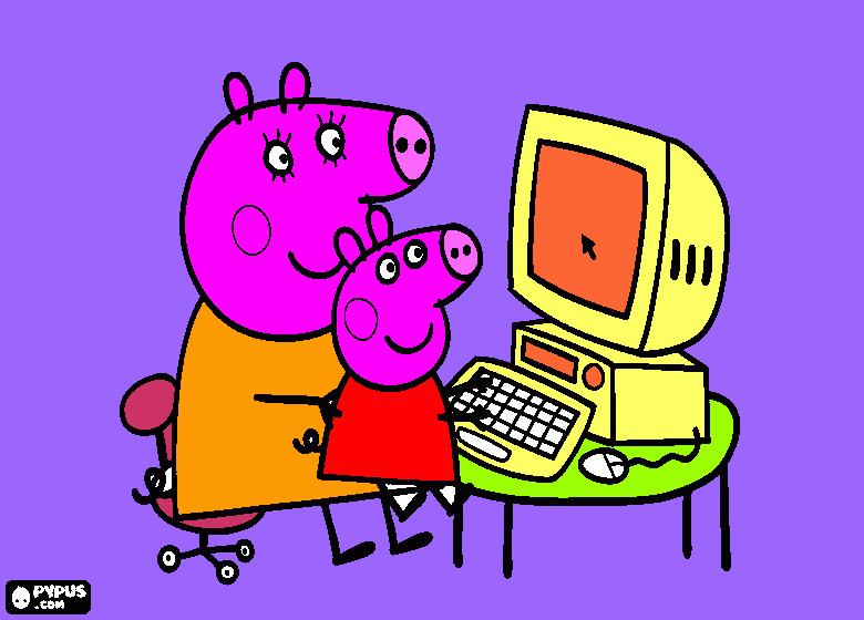 PEPPA E A MAMÃE PIG para colorir e imprimir