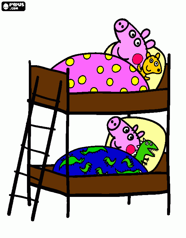 Peppa e George para colorir e imprimir
