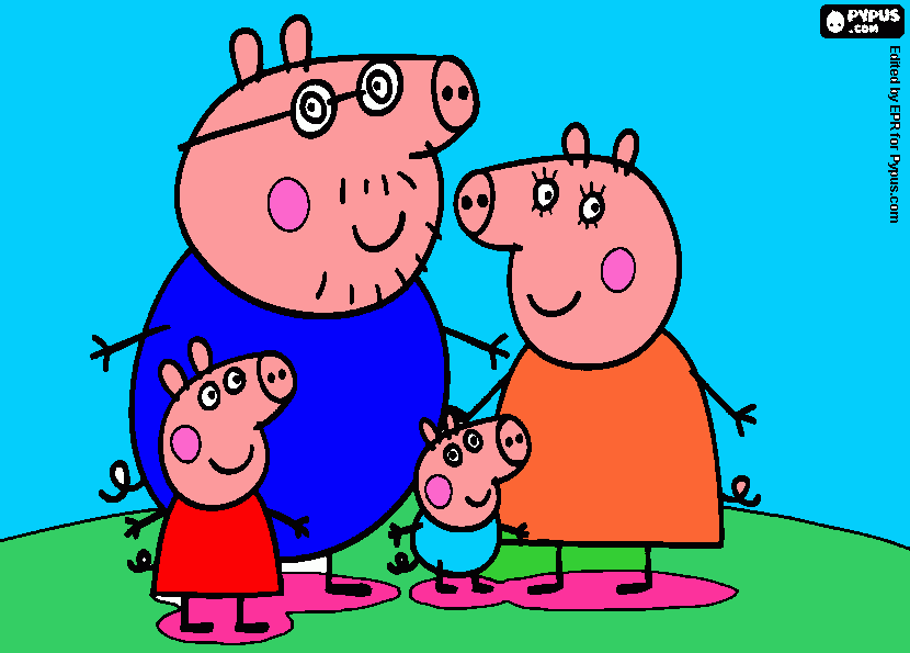 peppa  pig   de   GI OVANNA   EU    TE   AMOR para colorir e imprimir
