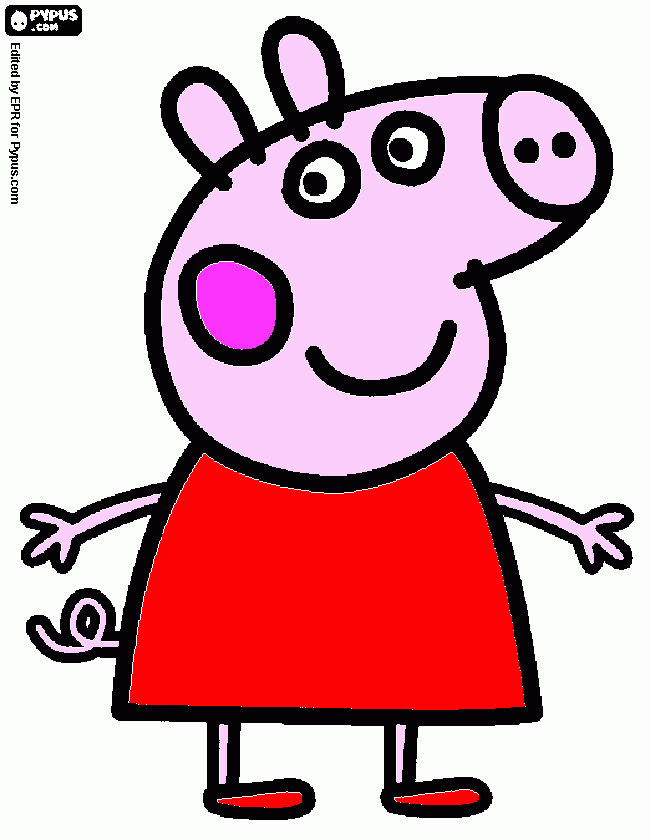 Peppa pig A protagonista para colorir e imprimir