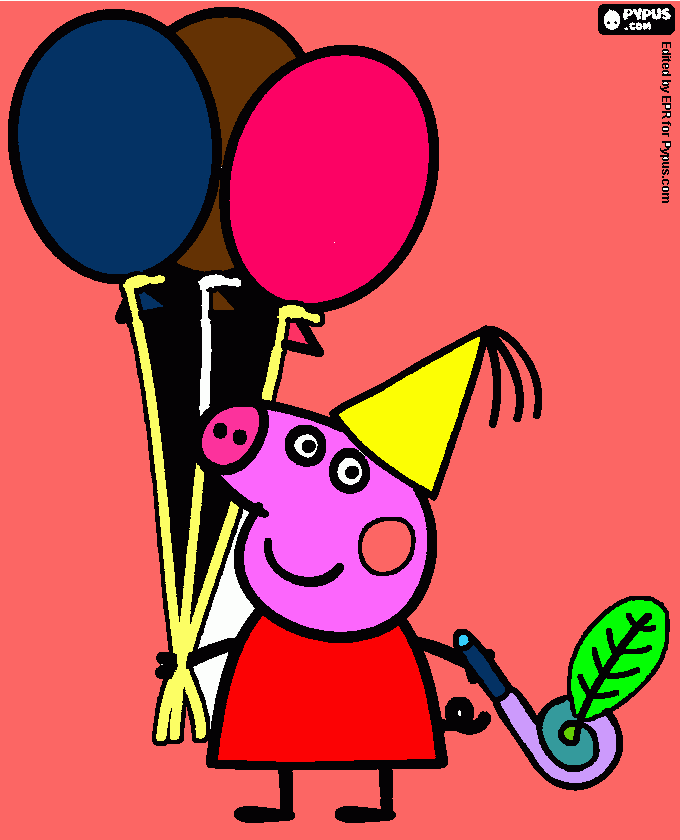 peppa pig os baloes melyssa  para colorir e imprimir