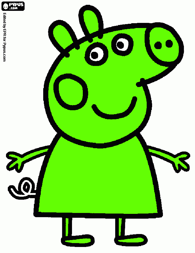 peppa verde para colorir e imprimir