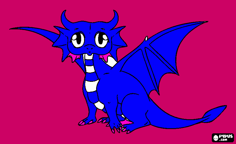 pequeno dragão com olhos grandes para colorir e imprimir