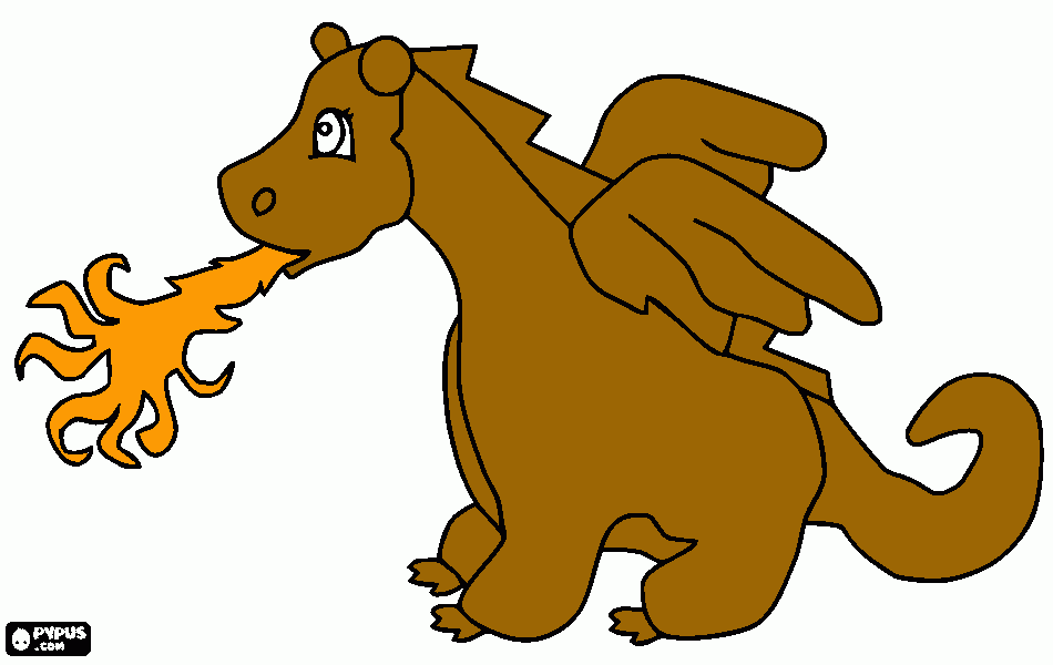 Pequeno Dragão para colorir e imprimir