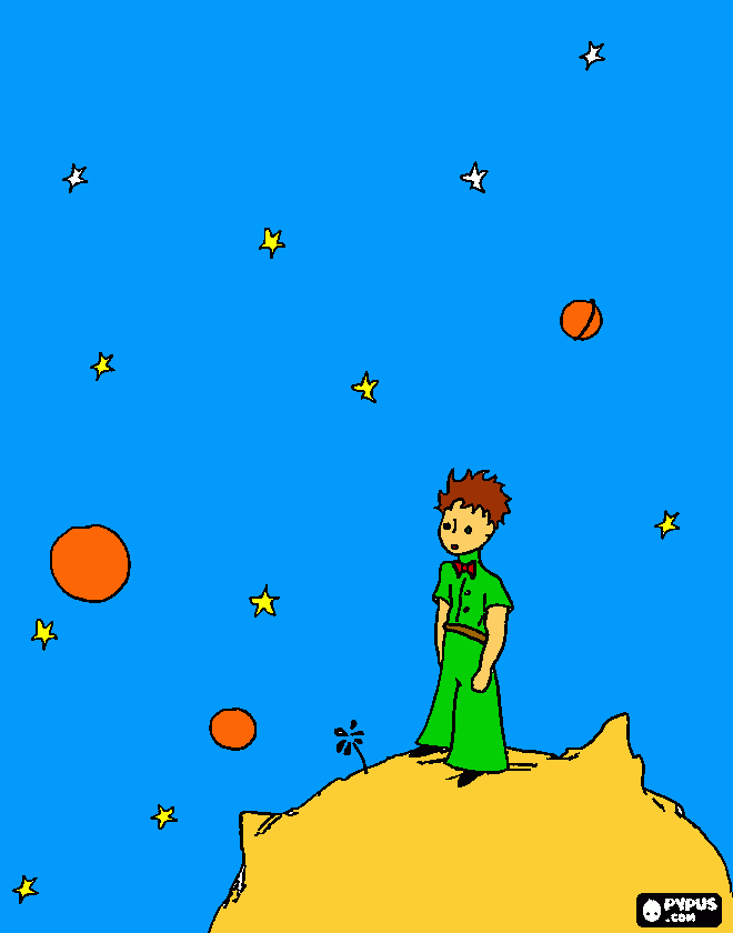 pequeno princepe capa para colorir e imprimir