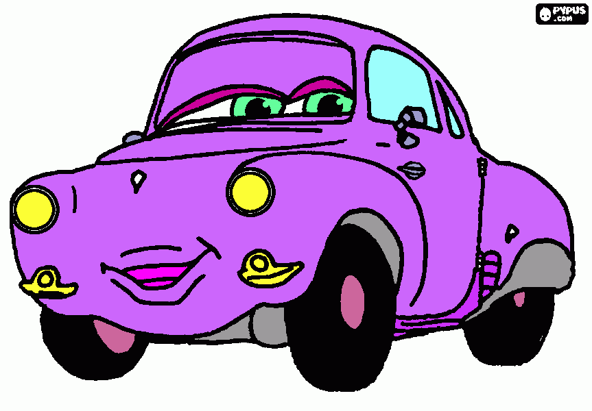 Personagem do filme Carros para colorir e imprimir