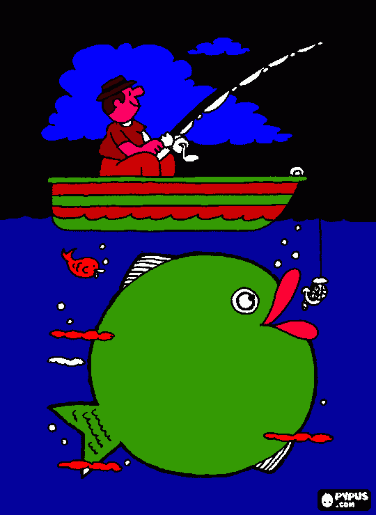 pescaria para colorir e imprimir