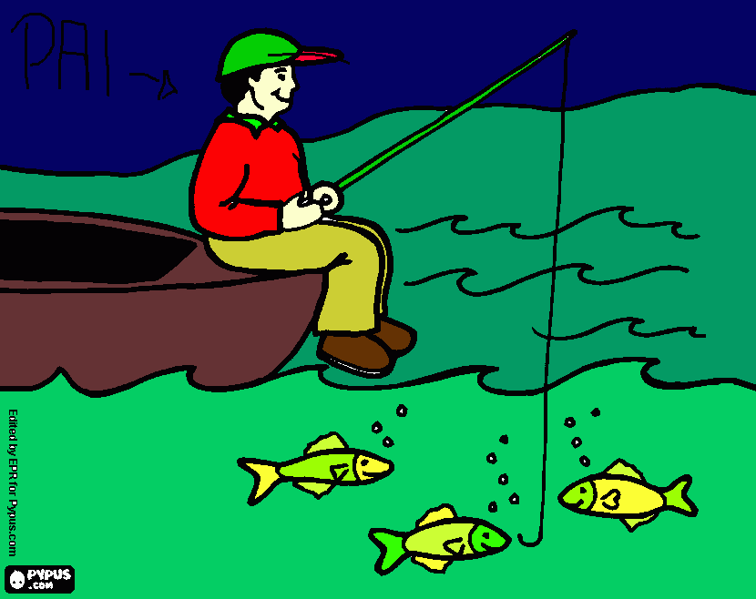   pescaria para colorir e imprimir