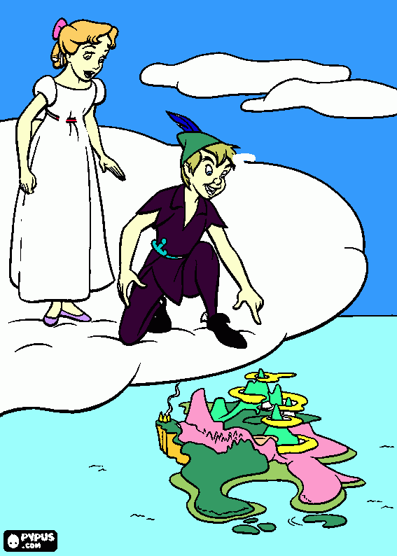 peter pa e wendy para colorir e imprimir