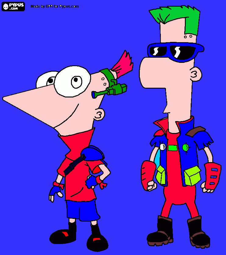 phineas e farb  para colorir e imprimir