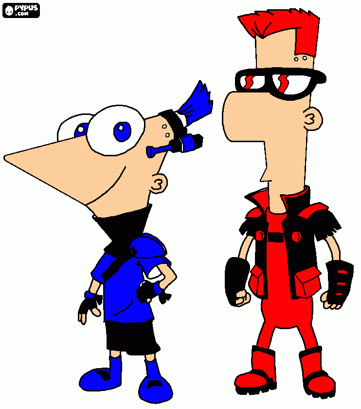 Phineas e Ferb 2 dimensão para colorir e imprimir