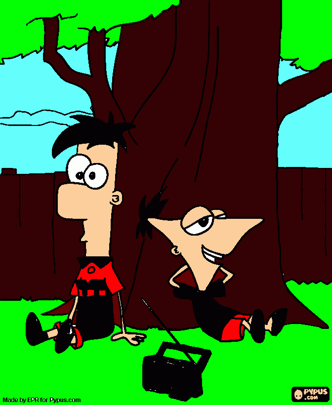 PHINEAS E FERB SINISTROS para colorir e imprimir