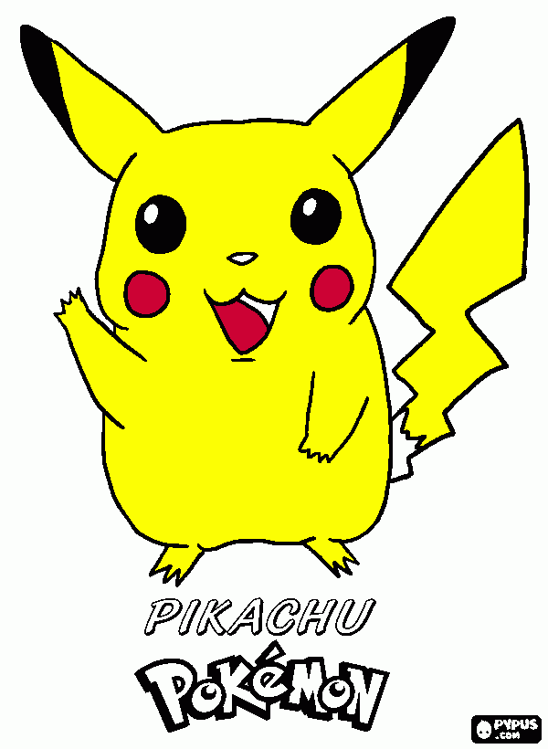Pikachu, o primeiro Pokemon para colorir e imprimir