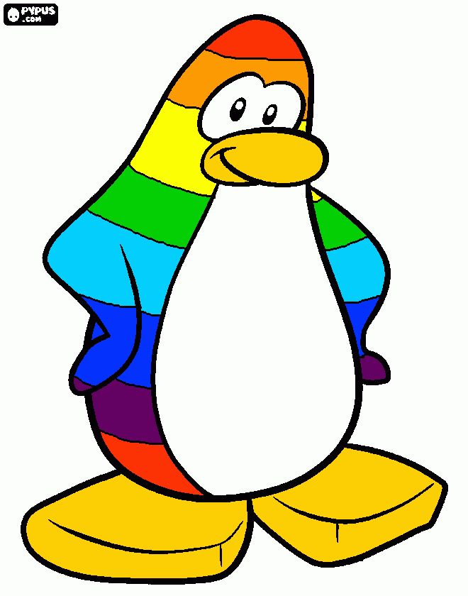 pinguim arco iris para colorir e imprimir