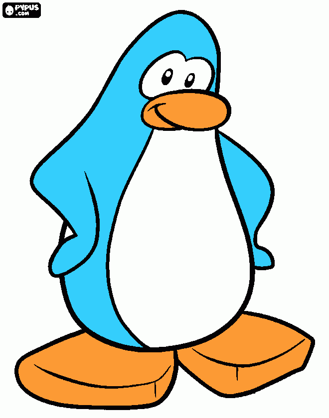 pinguim azul para colorir e imprimir