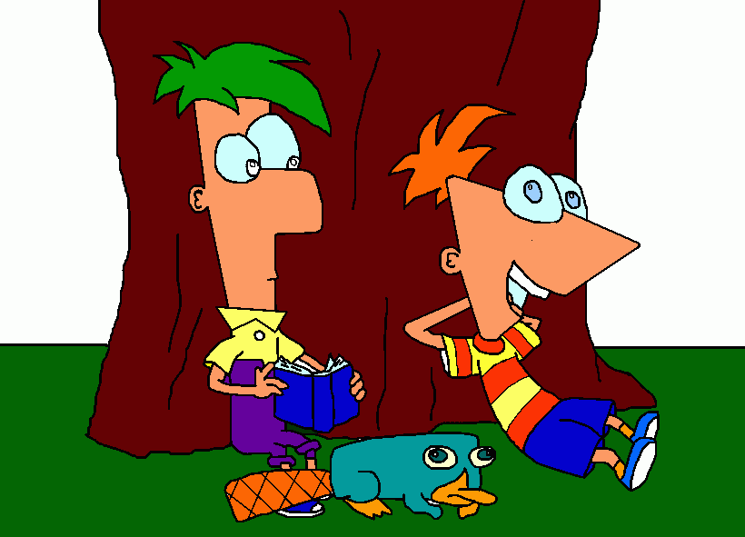 pinha e ferbe para colorir e imprimir