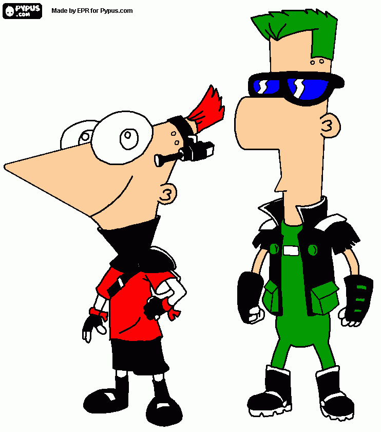 pinhas  e  ferb para colorir e imprimir