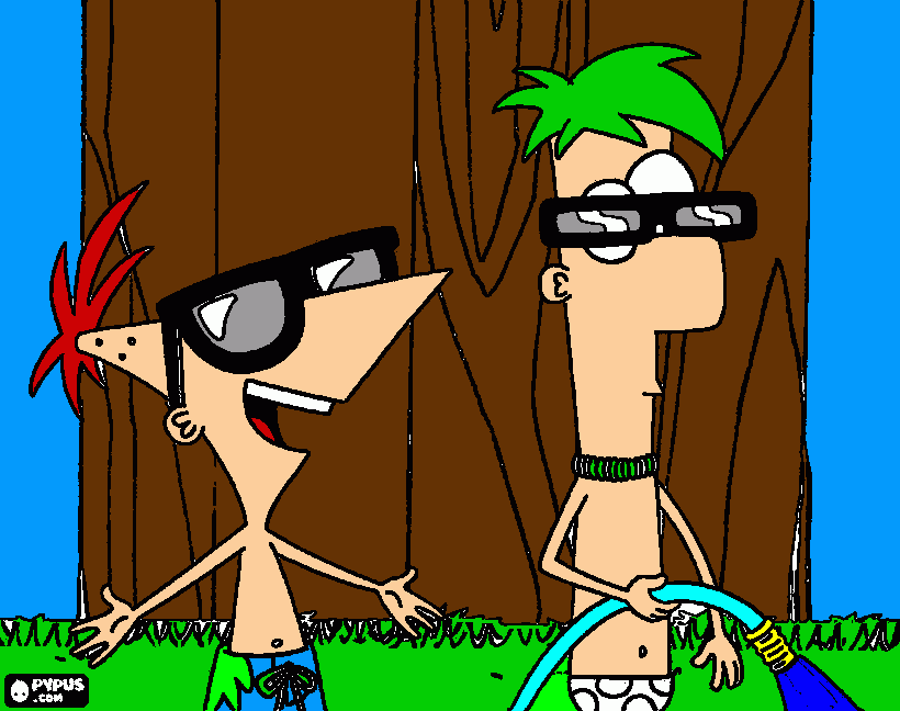 pinheas e ferb para colorir e imprimir