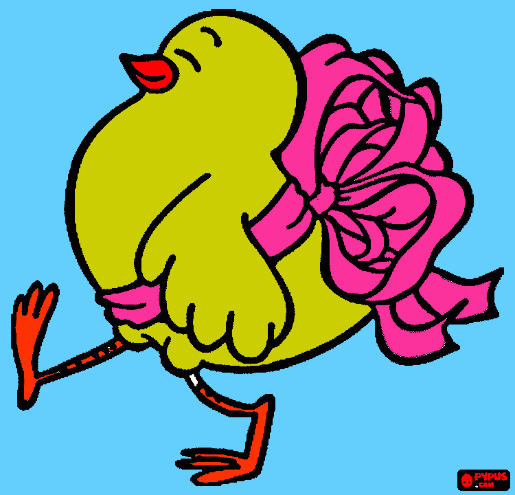 pintaiho enfeitado com fita para colorir e imprimir