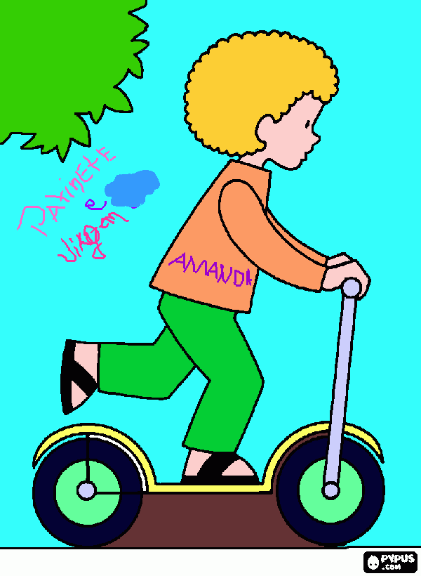 pintar patinete para colorir e imprimir