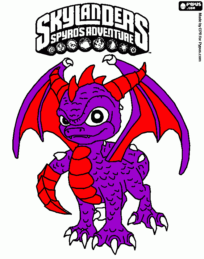 pintei spyro para colorir e imprimir
