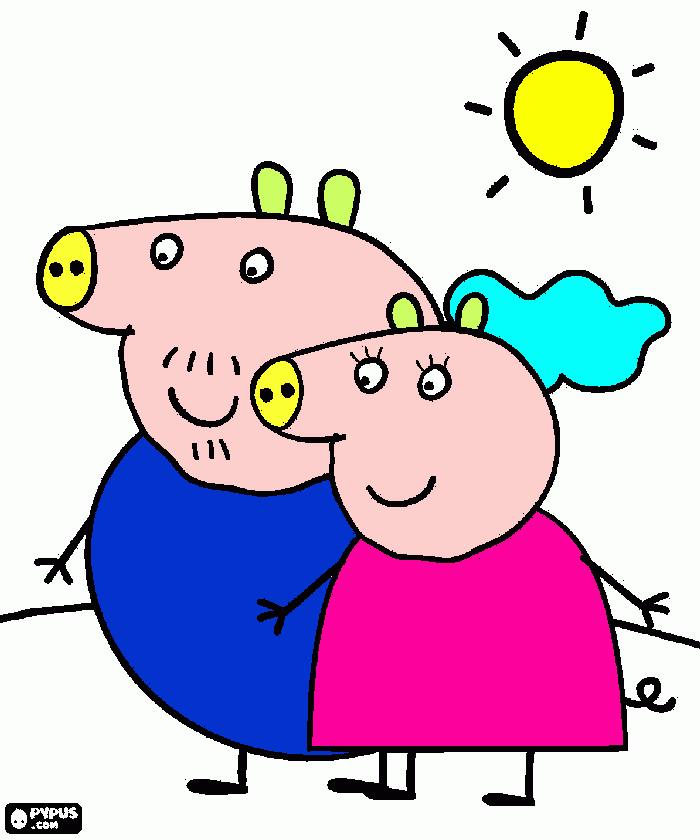 PINTURA DO DESENHO DOS PEPPA para colorir e imprimir