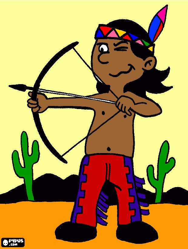 pintura do indio para colorir e imprimir
