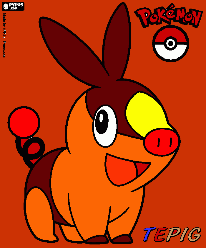 Pintura do Tepig para colorir e imprimir