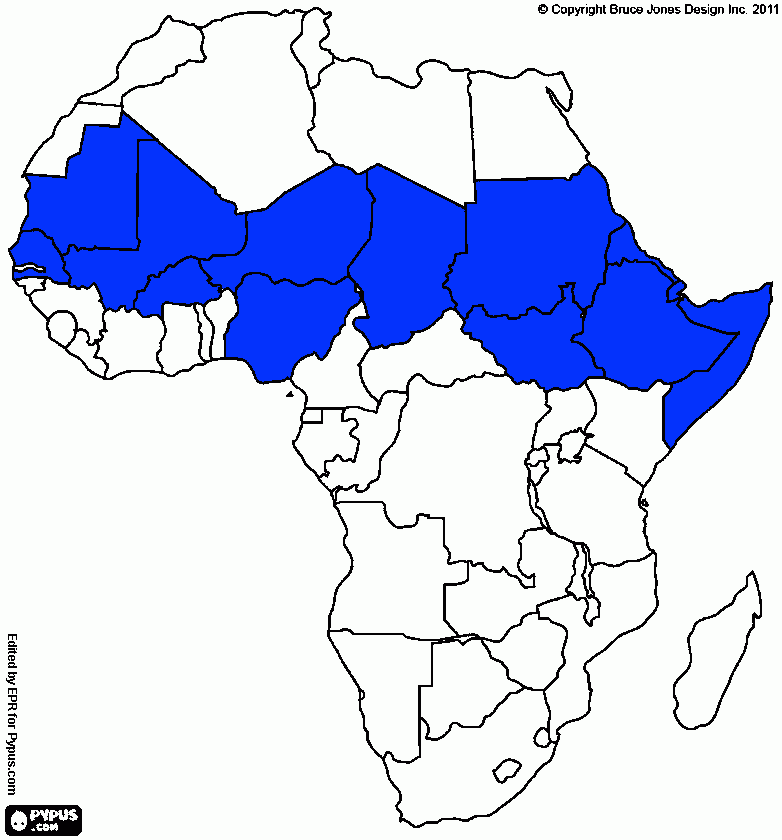 pintura mapa africa para colorir e imprimir
