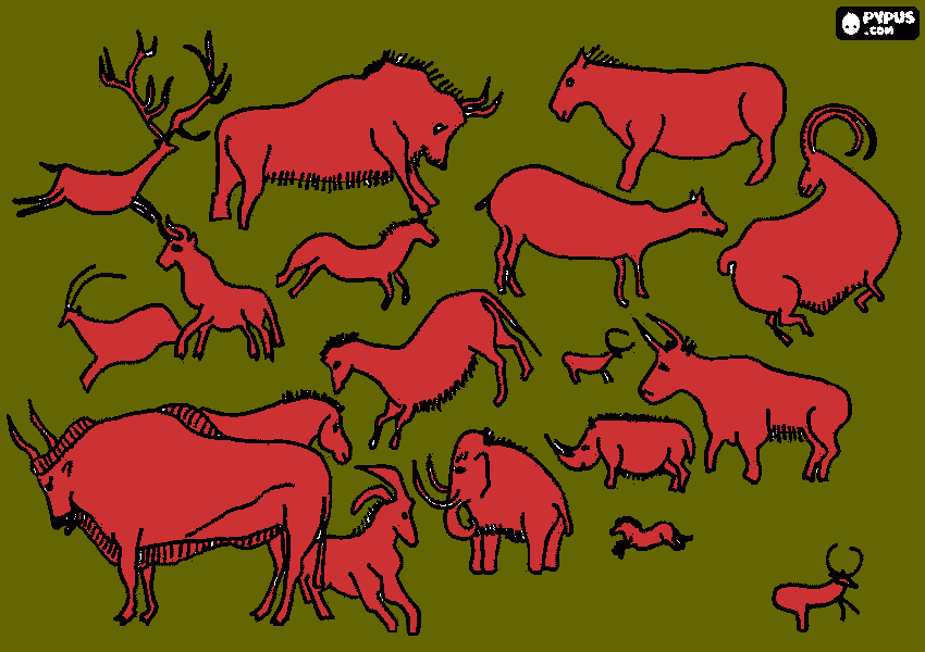 pinturas rupestres para colorir e imprimir