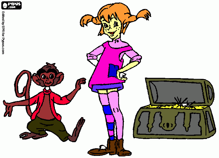 Pipi meias Altas para colorir e imprimir