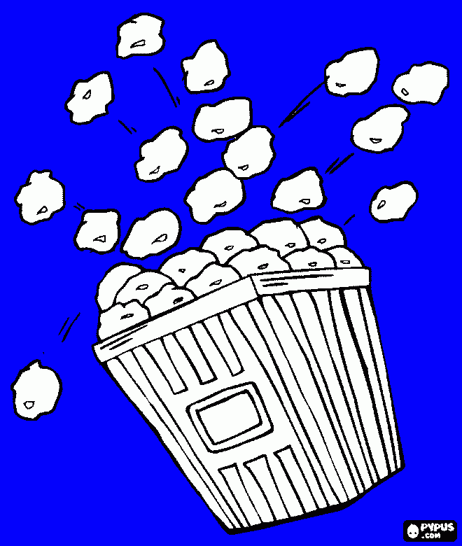 pipoca,milho estourado para colorir e imprimir